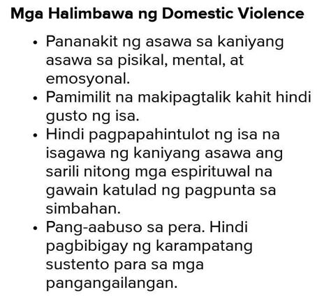 Halimbawa ng domestic violence